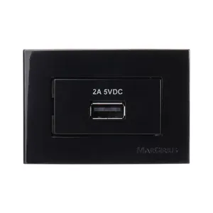Conjunto Tomada USB 2A para Móvel Margirius Conjunto Tomada USB 2A para Móvel Preto
