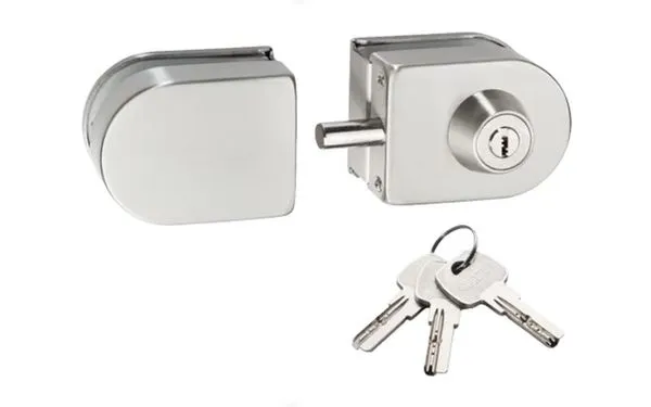 Fechadura de Pressão Porta de Vidro Pivotante Multiponto Inox Soprano Fechadura de Pressão Porta de Vidro Pivotante Multiponto Inox Escovado