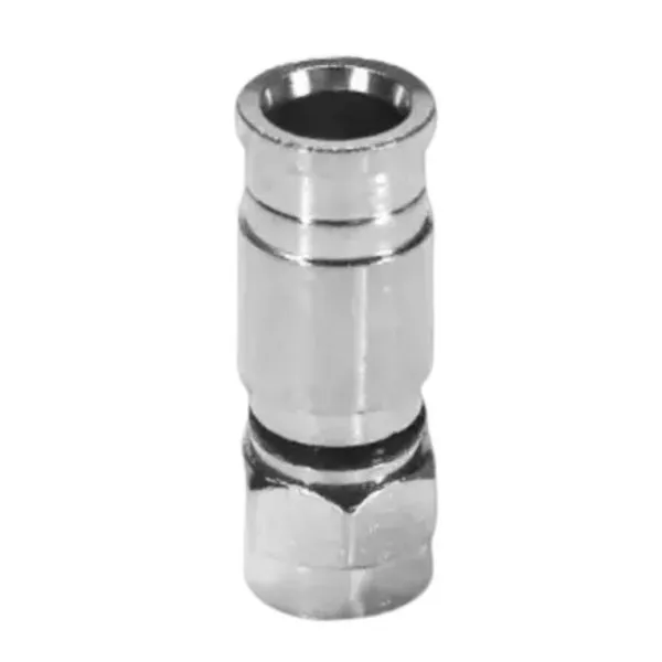 Conector Metálico com Rosca RG6U Niquelado Interneed Conector Metálico com Rosca RG6U Niquelado 01 Peça