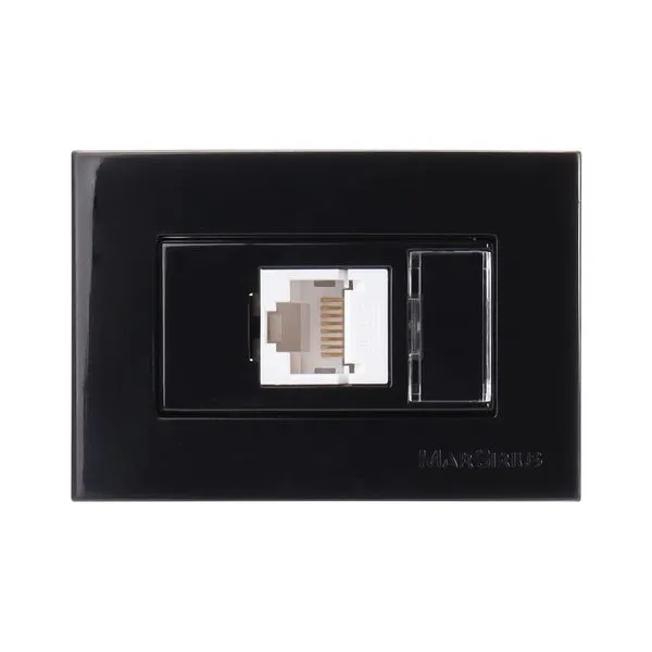 Conjunto Tomada RJ45 CAT5E para Móvel Margirius Conjunto Tomada RJ45 CAT5E para Móvel Preto