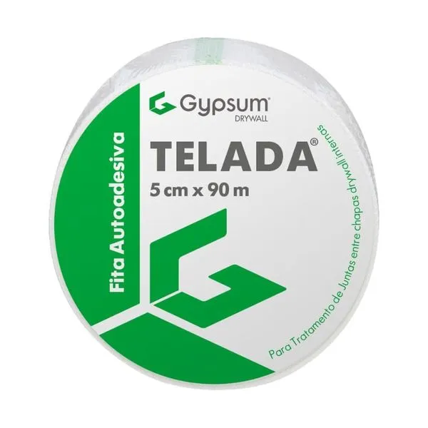 Fita Telada para Drywall Fibra de Vidro Branca 50mm 90m Gypsum Fita Telada Fibra de Vidro para Drywall Branca 50mm 90m Gypsum
