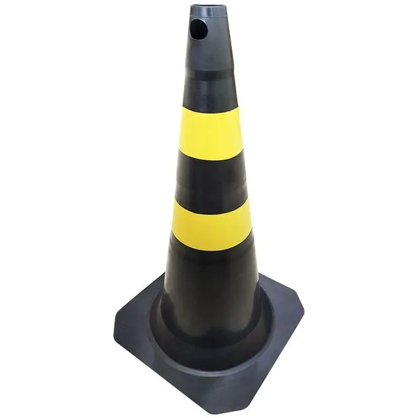 Cone de Sinalização Fit 75cm Polipropileno Plastcor Cone de Sinalização Fit 75cm Polipropileno Preto e Amarelo