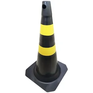 Cone de Sinalização Fit 75cm Polipropileno Plastcor Cone de Sinalização Fit 75cm Polipropileno Preto e Amarelo
