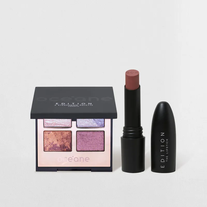 Kit Paleta de Sombras Cosmic + Batom Nude Océane Edition (2 Produtos)