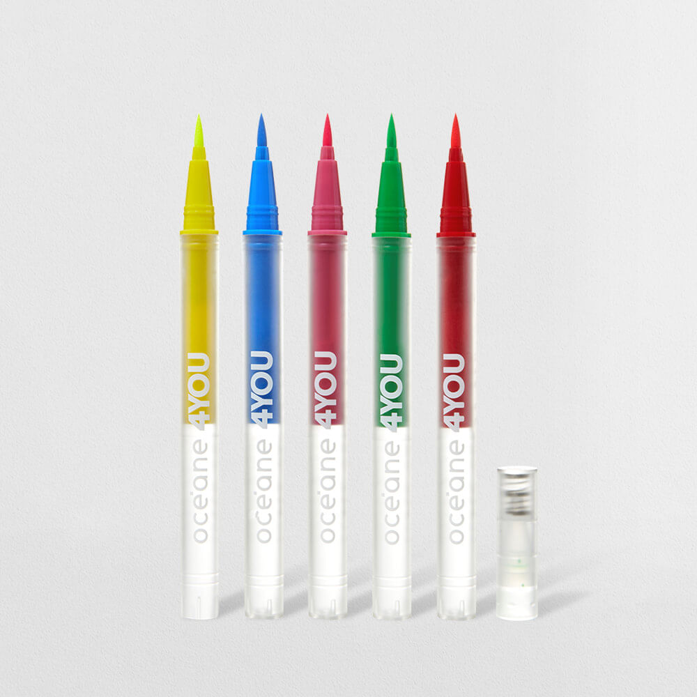 Kit Caneta Delineadora Flash Color Pen Neon 4you (5 Produtos)