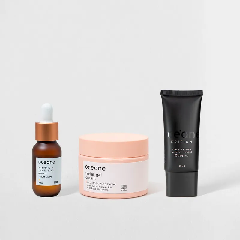 Kit Sérum Facial de Vitamina C Hidratante Facial Primer