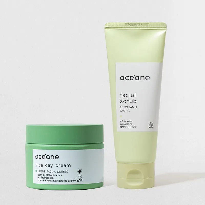 Kit Creme Facial Diurno Cica + Esfoliante Facial (2 Produtos)