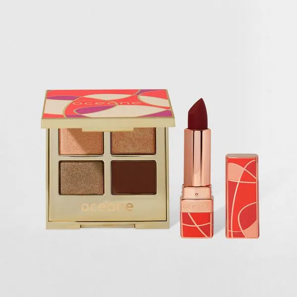 Kit Paleta de Sombras + Batom Vinho Capri (2 Produtos)