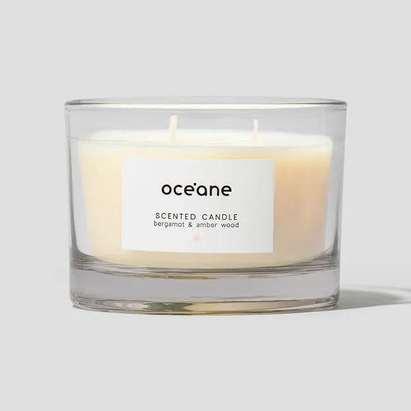 Vela 3 Pavios de Bergamota e âmbar - Scented Candle 290g