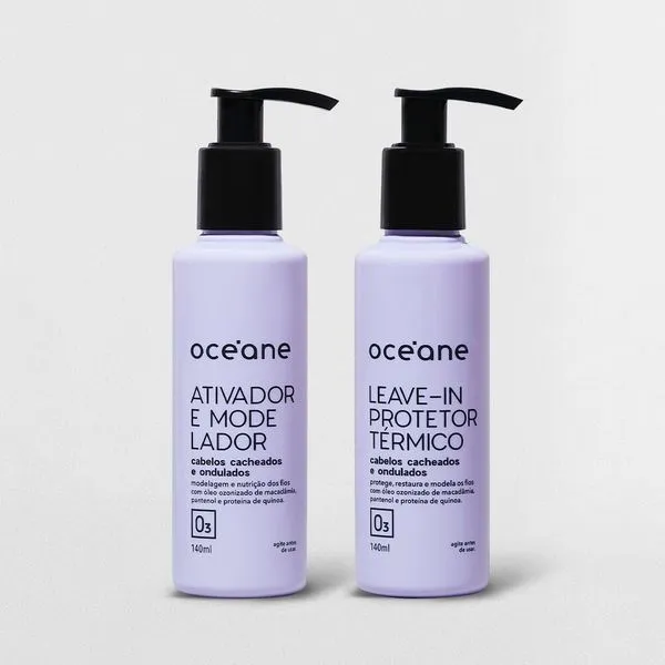 Kit Leave-In Protetor Térmico + Ativador e Modelador de Cachos (2 Produtos)
