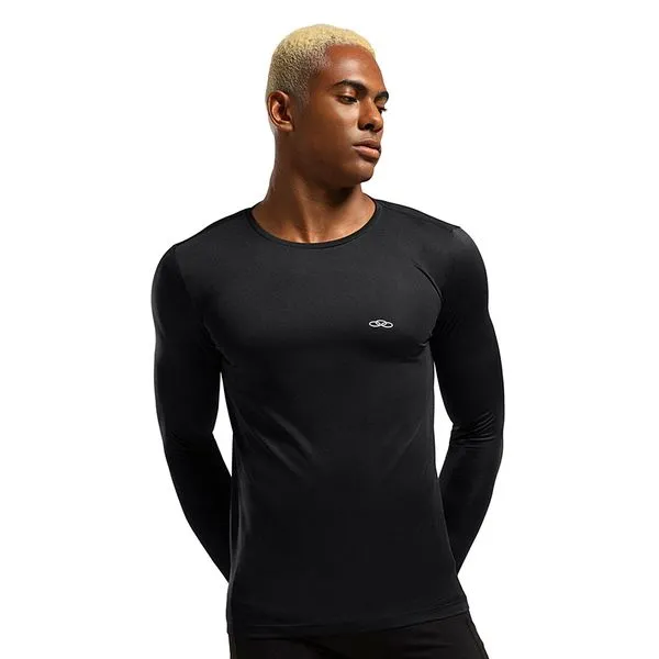 Camiseta Manga Longa Essential Olympikus Masculina M Preto