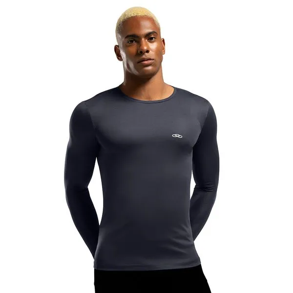 Camiseta Manga Longa Essential Olympikus Masculina M Azul