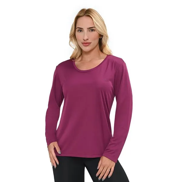 Camiseta Manga Longa Essential Olympikus Feminina GG Rosa