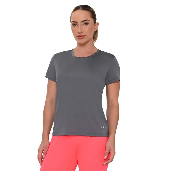 Camiseta Runner Manga Curta 1.0 Olympikus Feminina GG Cinza