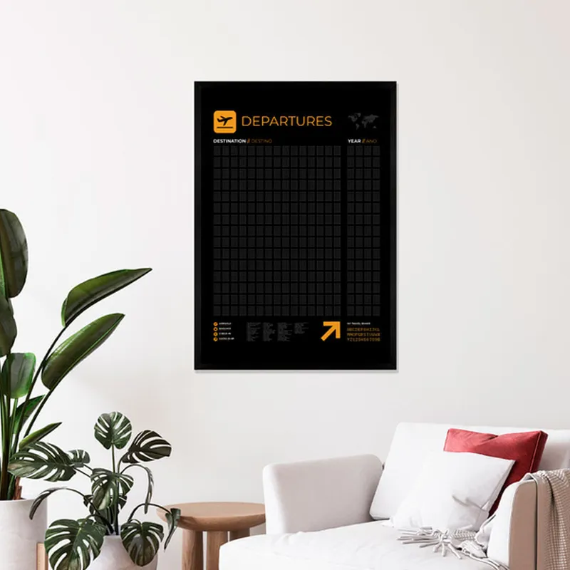 Quadro Raspadinha Departures Preto 60x90cm
