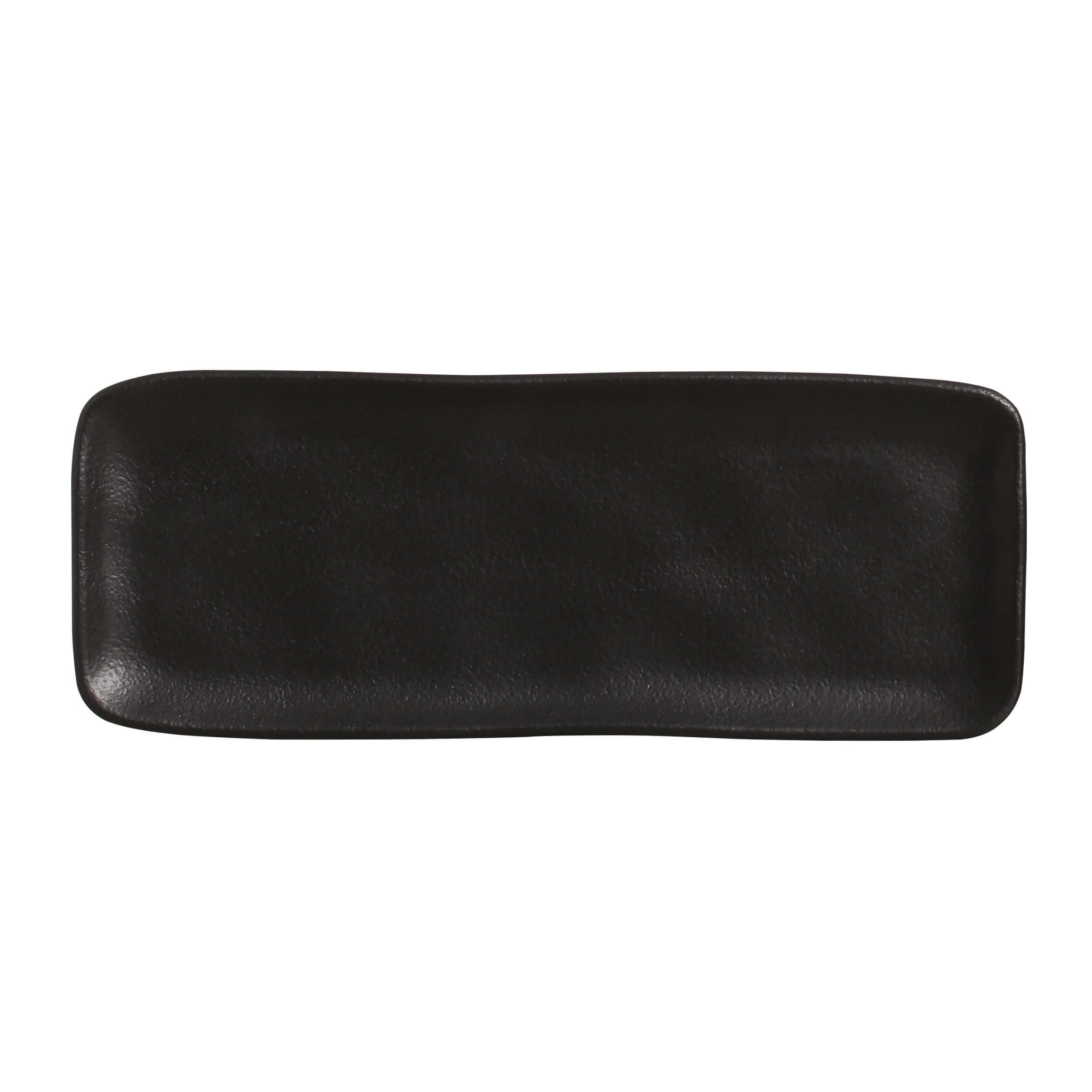 Conjunto com 4 Travessas Retangular Média Orgânico Preto Matte 33x13cm