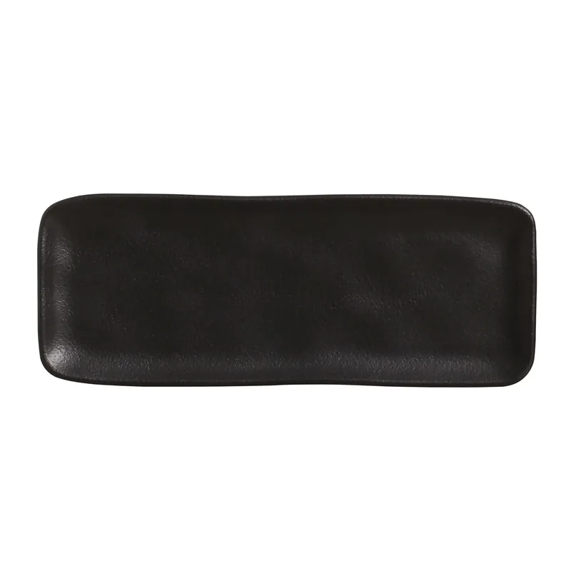 Conjunto com 4 Travessas Retangular Média Orgânico Preto Matte 33x13cm
