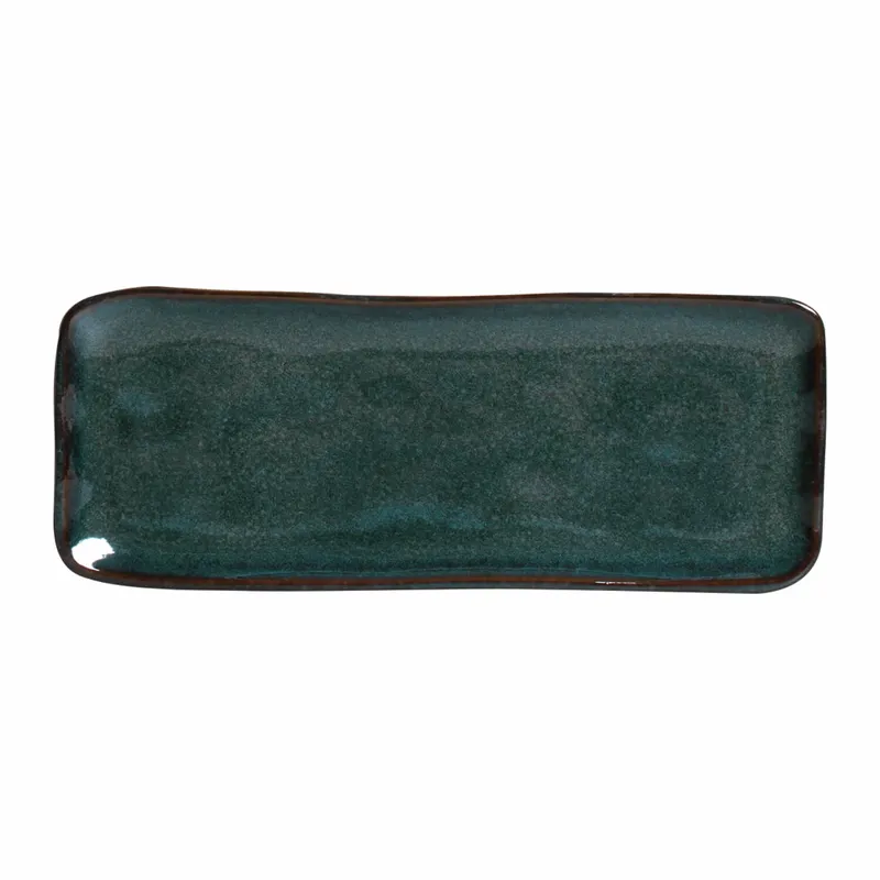 Conjunto com 4 Travessas Retangular Média Orgânico Oceano 33x13cm