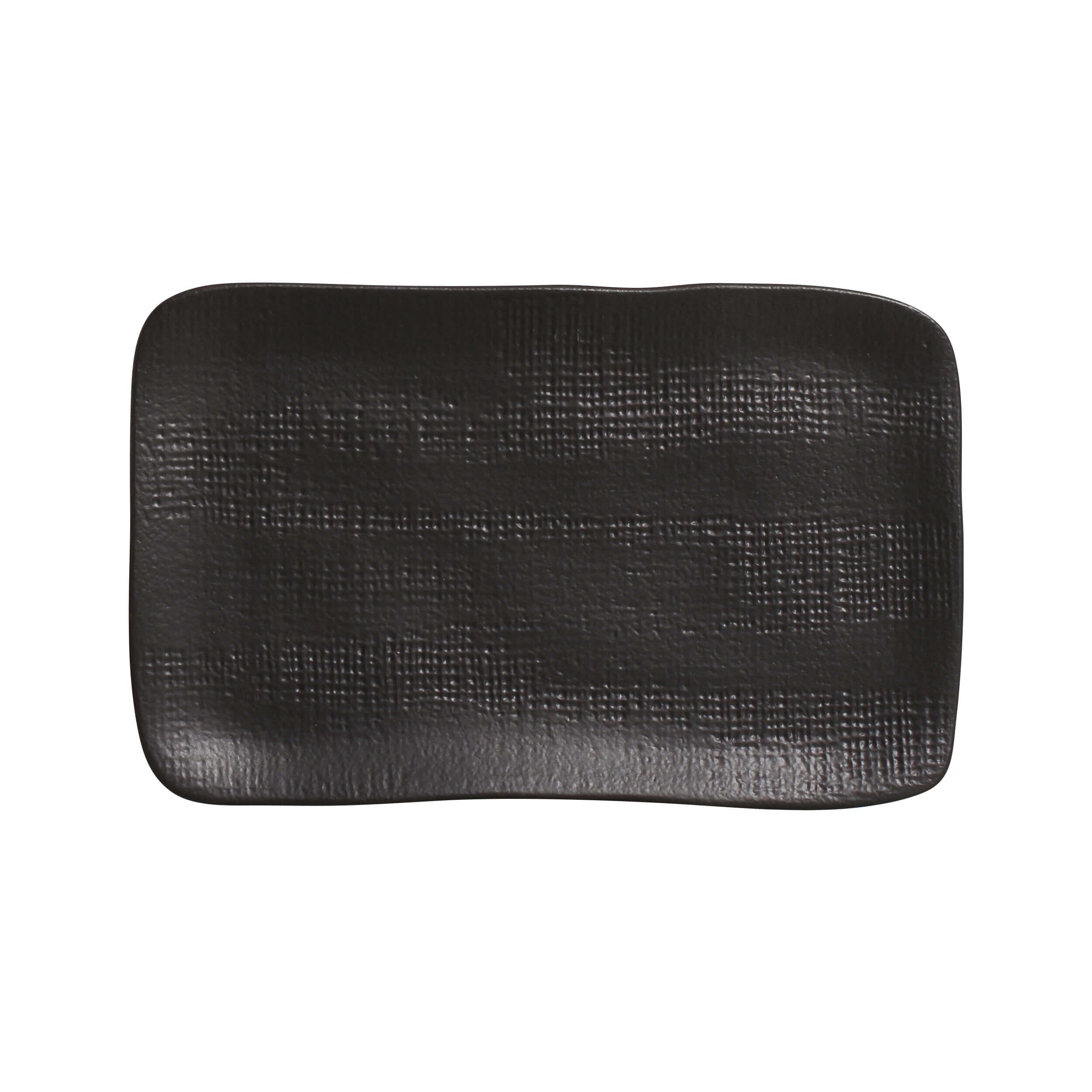 Conjunto com 4 Travessas Retangular Média Juta Preto Matte 27x16cm
