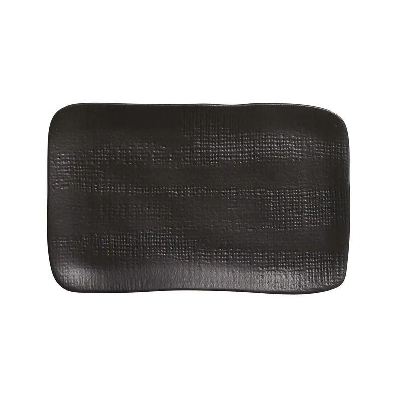 Conjunto com 4 Travessas Retangular Média Juta Preto Matte 27x16cm