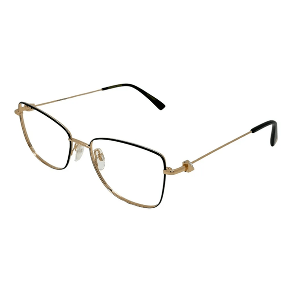 Armação de Óculos de Grau Ana Hickmann Livia 2 Feminino Gatinho Metal Preto e Dourado