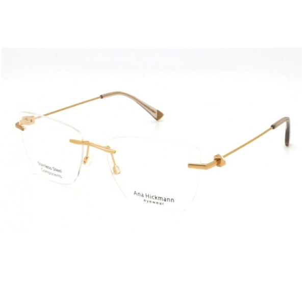 Armação de Óculos de Grau Ana Hickmann AH1440 Feminino Gatinho Metal Dourado