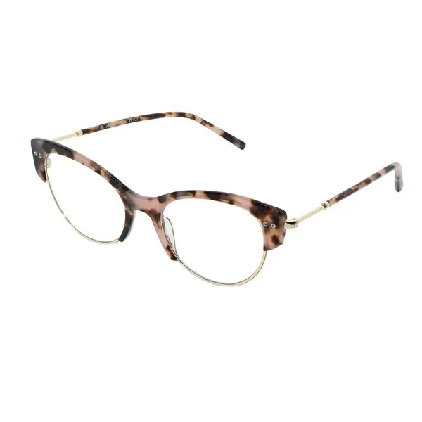 Armação de Óculos de Grau Dii Collection, modelo 1 7021, cor Demi Rosa com Metal Dourado, tamanho 53