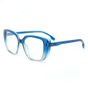 Armação de Óculos de Grau Ono, Bacutia, modelo ON0009, cor Azul Translúcido Degradê, tamanho 54