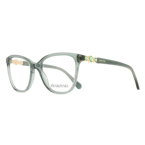 Armação de Óculos de Grau Feminina Swarovski Quadrado SK2020 Cor Transparente