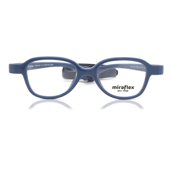 Armação de Óculos de Grau Miraflex MF4006 Masculino Oval Acetato Azul Marinho