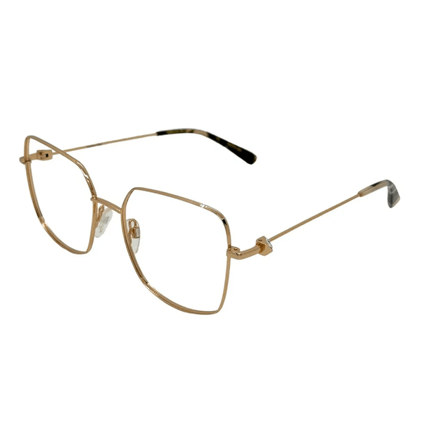 Armação de Óculos de Grau Ana Hickmann Livia 3 Feminino Gatinho Metal Dourado