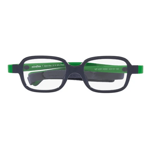 Armação de Óculos de Grau Miraflex MF4001 Masculino Quadrado Acetato Azul Escuro Fosco