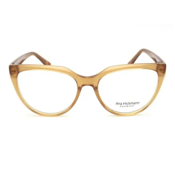 Armação de Óculos de Grau Ana Hickmann Nina 3 Feminino Gatinho Acetato Dourado