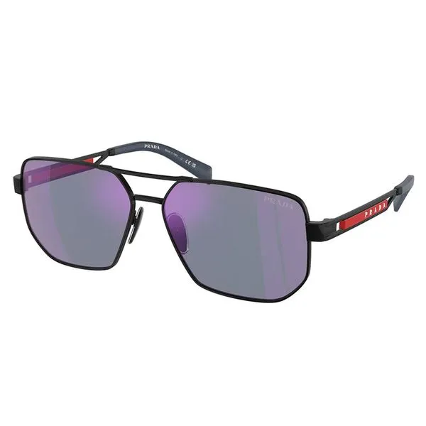 Óculos de sol Masculino Prada Linea Rossa Aviador PS 51ZS 1BO70A Cor Preto Fosco