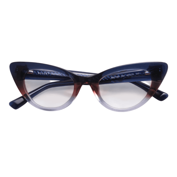 Armação de Óculos de Grau Bulget BG7169 Feminino Gatinho Acetato Azul Marinho