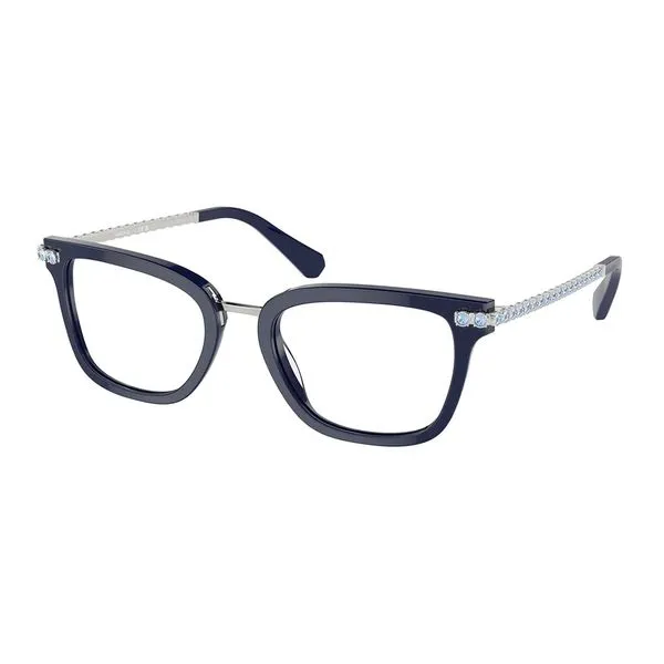 Armação de Óculos de Grau Feminina Swarovski Quadrado SK2018 Cor Azul