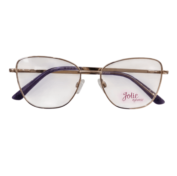 Armação de Óculos de Grau Jolie JO1024 Feminino Gatinho Metal Dourado