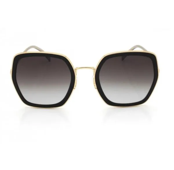 Óculos de Sol Feminino Hickmann HI30007 Oversized Preto com Dourado