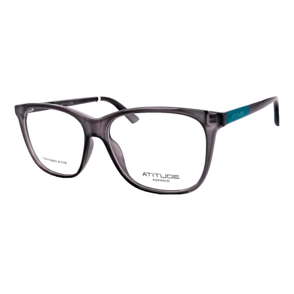 Armação de Óculos de Grau Atitude ATK4010 Unissex Quadrado Acetato Cinza