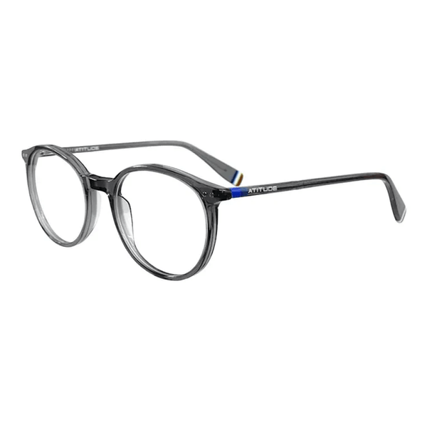 Armação de Óculos de Grau Atitude AT7191 Unissex Redondo Acetato Cinza