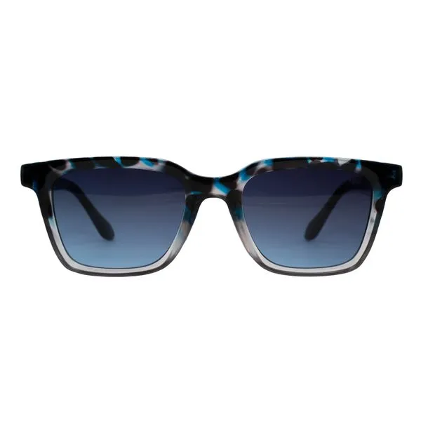 Óculos de Sol Dnz Armação SDNZ14243C4 Feminino Quadrado Demi Azul Cristal Injetado