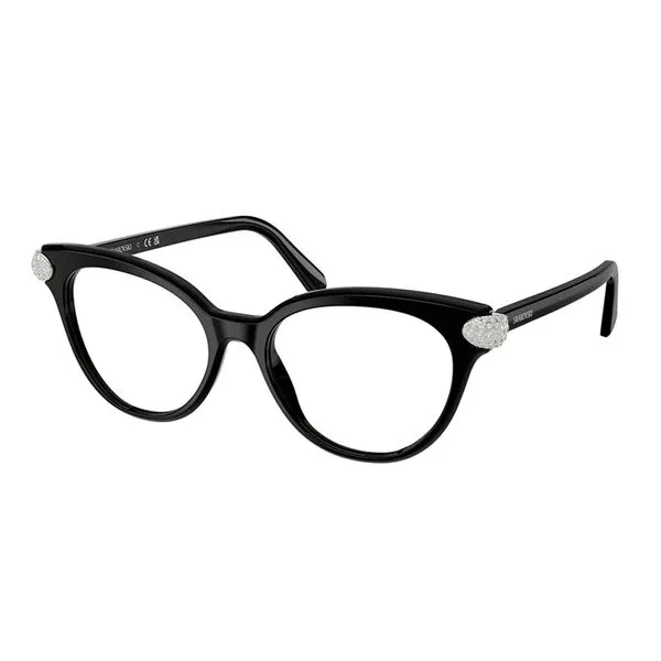 Armação de Óculos de Grau Feminina Swarovski Gatinho SK2046 Cor Preto
