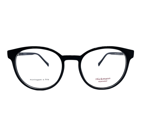 Armação de Óculos de Grau Ana Hickmann HI40008 Feminino Redondo Acetato Preto