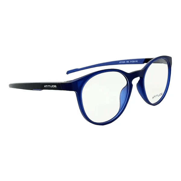 Armação de Óculos de Grau Atitude AT7184M Masculino Redondo Acetato Azul