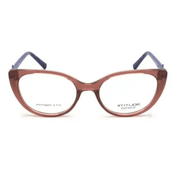 Armação de Óculos de Grau Atitude Junior ATK4007 Feminino Gatinho Acetato Marrom