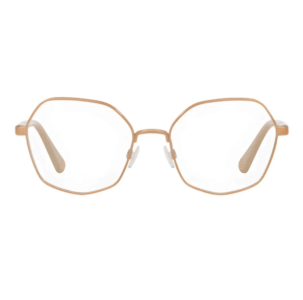 Armação de Óculos de Grau Kipling KP1125 Feminino Hexagonal Metal Dourado