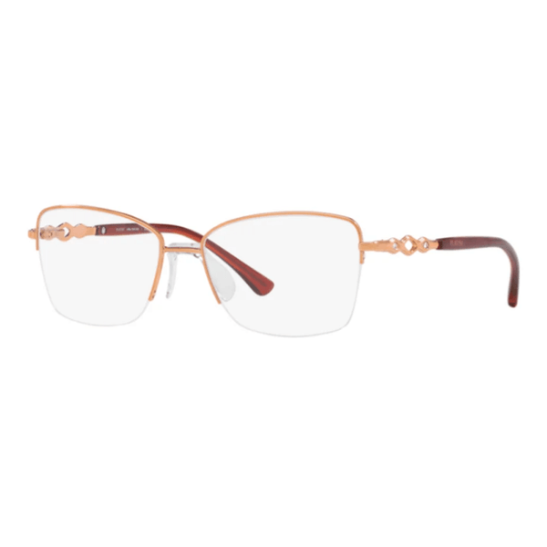 Armação de Óculos de Grau Platinum 9121 Feminino Borboleta Metal Rose Gold