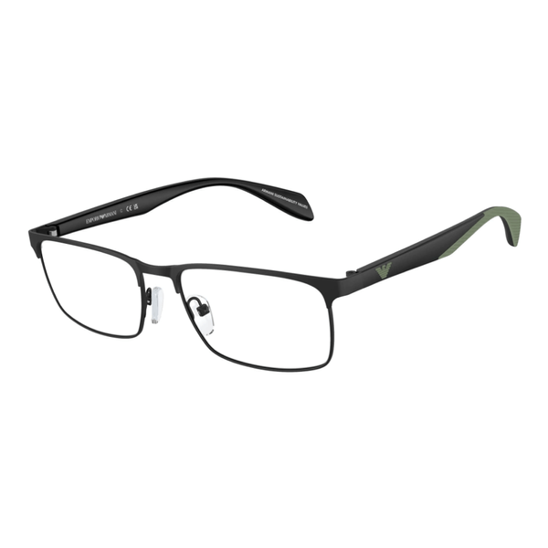 Armação de Óculos de Grau Emporio Armani EA1149 Masculino Retangular Metal Preto