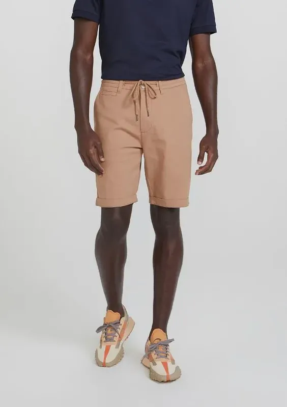 Bermuda Masculina De Sarja Com Cadarço - Marrom 048