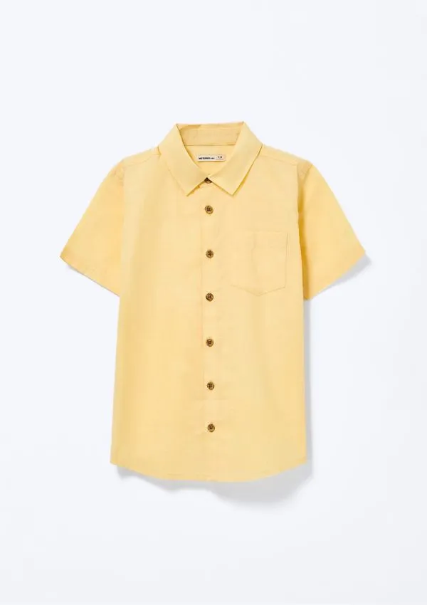 Camisa Infantil Menino Manga Comfort - Amarelo 012